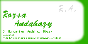 rozsa andahazy business card